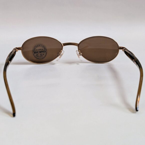 NWT Vintage 90's Small Oval Metal Combo Sport Sunglasses (S. Brown) - Picture 4 of 5